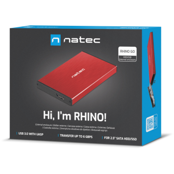 Zewnętrzna obudowa dysku Natec Rhino Go SATA 2.5cala USB 3.0 Czerwony