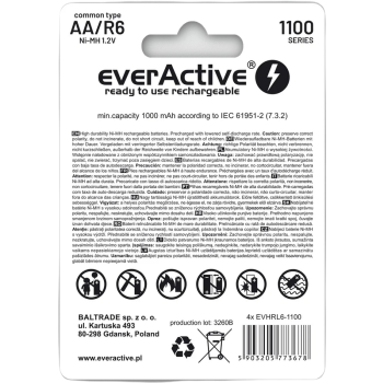 Akumulatorki AA / R06 Ni-MH everActive 1100mAh Infinity Line 3000 cykli (blister 4 szt.)