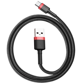 KABEL USB-A -> USB-C Baseus Cafule CATKLF-B91 100cm 3A QC 3.0 CZARNO-CZERWONY W OPLOCIE