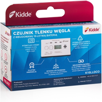 Czujnik czadu z wyświetlaczem Kidde K10LLDCO