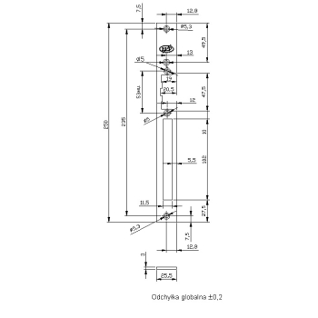 SZYLD ELEKTRA PROSTY DŁUGI WCIĘTY MAL