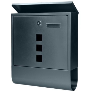 Skrzynka na listy HAITI z gazetnikiem, wizytownikiem i okeinkami, antracyt