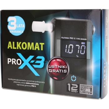 ALKOMAT AlcoFind PRO-X-3 + ustniki , 12mc kalibracji