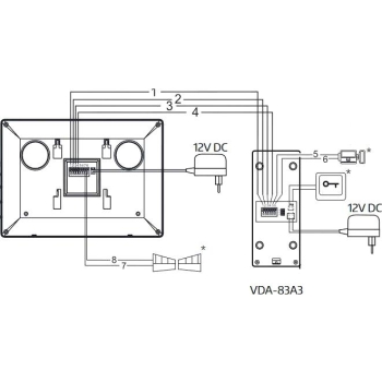 WIDEODOMOFON EURA VDP-90A3 DELTA + czarny monitor TUYA