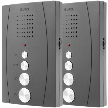 DOMOFON ''EURA'' ADP-51A3 ''DIFESA'' - 1-rodzinny, 2 unifony, interkom, grafit