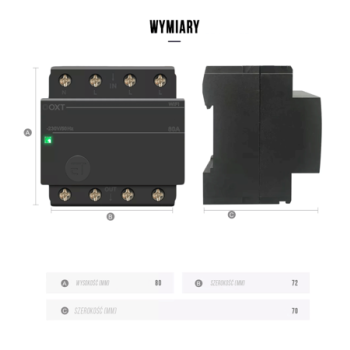 Sterownik OXT 3 fazy 80A 4P DIN Tuya WiFi