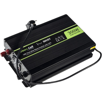 ZESTAW PRZETWORNICA Green Cell 12V->230V 300W/600W CZYSTY SINUS + AKUMULATOR AGM 12V 45Ah