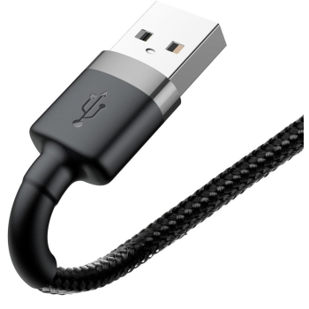 KABEL USB-A -> Lightning / iPhone Baseus Cafule CALKLF-AG1 50cm Apple 2.4A CZARNO-SZARY W OPLOCIE