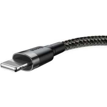 KABEL USB-A -> Lightning / iPhone Baseus Cafule CALKLF-CG1 200cm Apple 1.5A CZARNO-SZARY W OPLOCIE