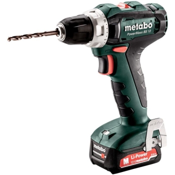 Wiertarko-wkrętarka akumulatorowa Metabo PowerMaxx BS 12 2x2Ah ładowarka, walizka