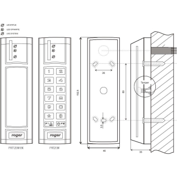 CZYTNIK ZBLIŻENIOWY ROGER PRT12EM-BK-G