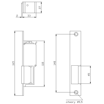 ZACZEP ELEKTRA R2 WĄSKI LEWY 24V