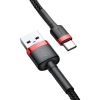 KABEL USB-A -> USB-C Baseus Cafule CATKLF-C91 200cm 2A QC 3.0 CZARNO-CZERWONY W OPLOCIE