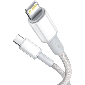 KABEL USB-C -> Lightning / iPhone Baseus Cafule CATLGD-A02 2m 20W PD Quick Charging BIAŁY W OPLOCIE