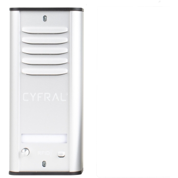 DOMOFON CYFRAL COSMO 1-LOKATORKI KASETA SREBRNA UNIFON CZARNY