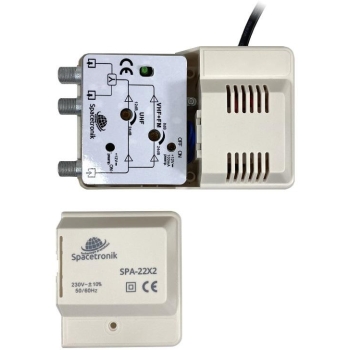 Wzmacniacz szerokopasmowy Spacetronik SPA-22X2 VHF/UHF 24dB