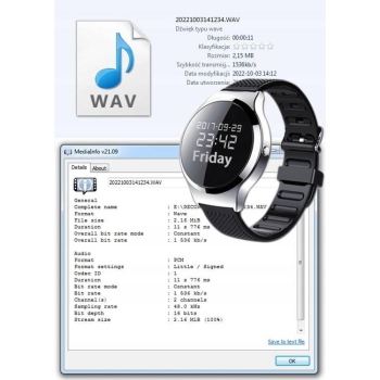 MINI DYKTAFON ZEGAREK SZPIEGOWSKI DETEKCJA 32GB S8