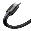 KABEL USB-A -> USB-C Baseus Cafule CATKLF-BG1 100cm 3A QC 3.0 CZARNO-SZARY W NYLONOWYM OPLOCIE