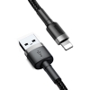 KABEL USB-A -> Lightning / iPhone Baseus Cafule CALKLF-RG1 300cm Apple 2A CZARNO-SZARY W OPLOCIE