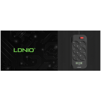 Listwa zasilająca 6 Gniazd + 4x USB Przedłużacz