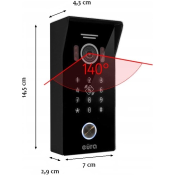 WIDEODOMOFON EURA VDP-99C5 czarny, WiFi, RFID, TUYA