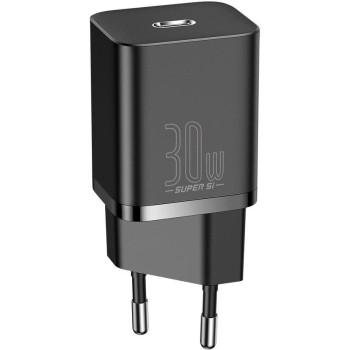 ŁADOWARKA SIECIOWA Baseus Super Si Quick Charger 1C CSUP-J01 30W 1x USB-C PD 3.0 QC 3.0 CZARNA