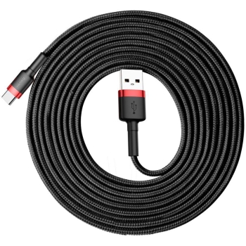 KABEL USB-A -> USB-C Baseus Cafule CATKLF-U91 300cm 2A QC 3.0 CZARNO-CZERWONY W OPLOCIE