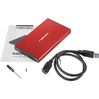 Zewnętrzna obudowa dysku Natec Rhino Go SATA 2.5cala USB 3.0 Czerwony