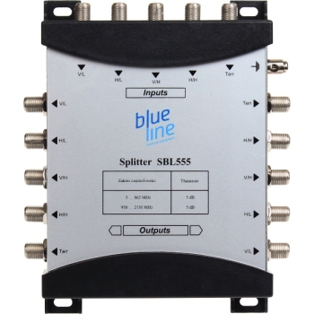Rozgałęźnik 2 x 4 SAT + TV Blue Line SBL 555