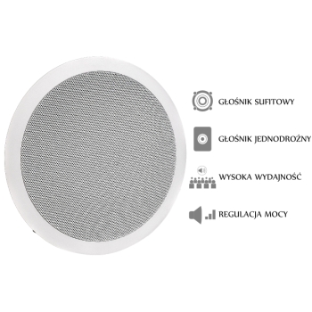 GŁOŚNIK SUFITOWY PA HQM-SO615 6W 100V BIAŁY