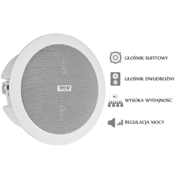 GŁOŚNIK SUFITOWY PA HQM-SOZ1024 10W 100V BIAŁY