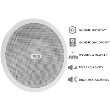 GŁOŚNIK SUFITOWY HQM-SO1625 20W 100V BIAŁY