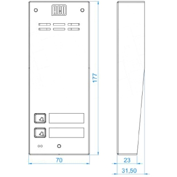 ACO FAM-P-2NPACC NT panel natynkowy 2-rodzinny czyt. brel.
