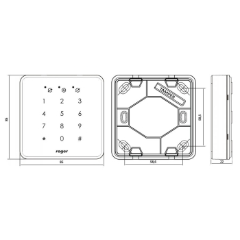 Czytnik zbliżeniowy ROGER PRT82MF-BK-B
