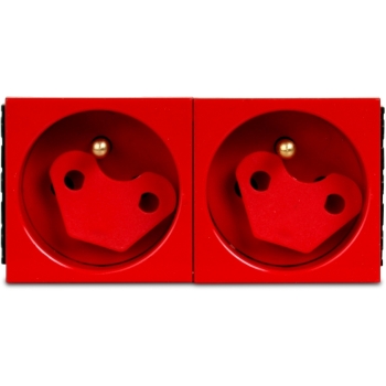 Gniazdo 2M elektryczne podwójne + blokada
