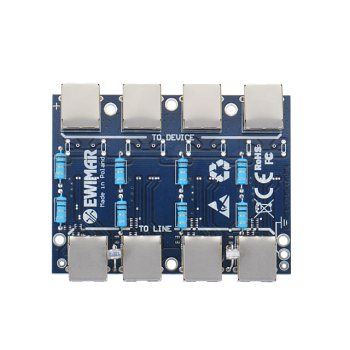 Moduł LAN z zabezpieczeniem przeciwprzepięciowym ECO z ochroną PoE EWIMAR PTF-54-ECO/PoE