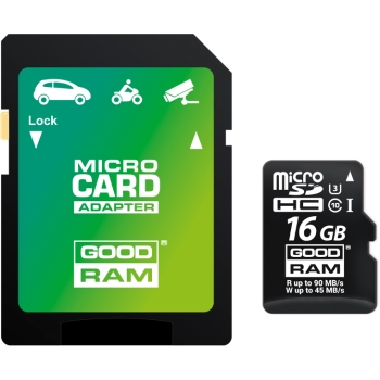 KARTA PAMIĘCI MICRO SD GOODRAM UHS1 CL10 U3 16GB + ADAPTER