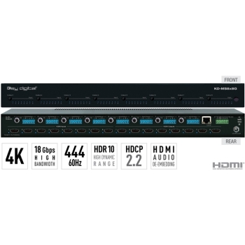 Key Digital Matryca HDMI 4K/18G z niezależnym przełączaniem audio KD-MS8x8G