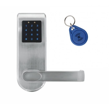 KLAMKA EURA ELH-82B9/SILVER z czytnikiem kart RFID i zamkiem szyfr, sterowanie zdalne, srebrny