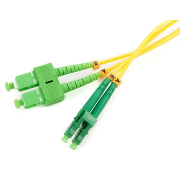 PATCHCORD ŚWIATŁOWODOWY SM 5M DUPLEX 9/125, SC/APC-LC/APC 3MM