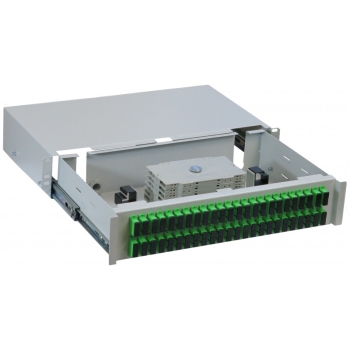 PRZEŁĄCZNICA ŚWIATŁOWODOWA 2U 19 Cali 48x SC DUPLEX SZARA WYSUWANA