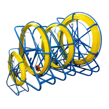WŁÓKNO SZKLANE DO PRZECIĄGANIA KABLI 6mm / 100m (PILOT / STALKA) PE + STOJAK