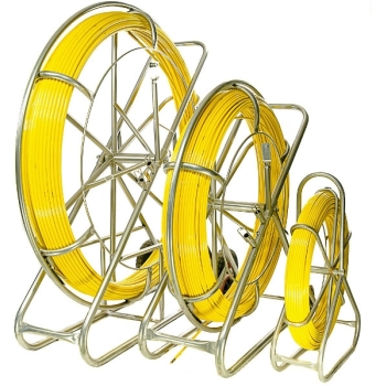 WŁÓKNO SZKLANE DO PRZECIĄGANIA KABLI 8mm / 150m (PILOT / STALKA) PE + STOJAK